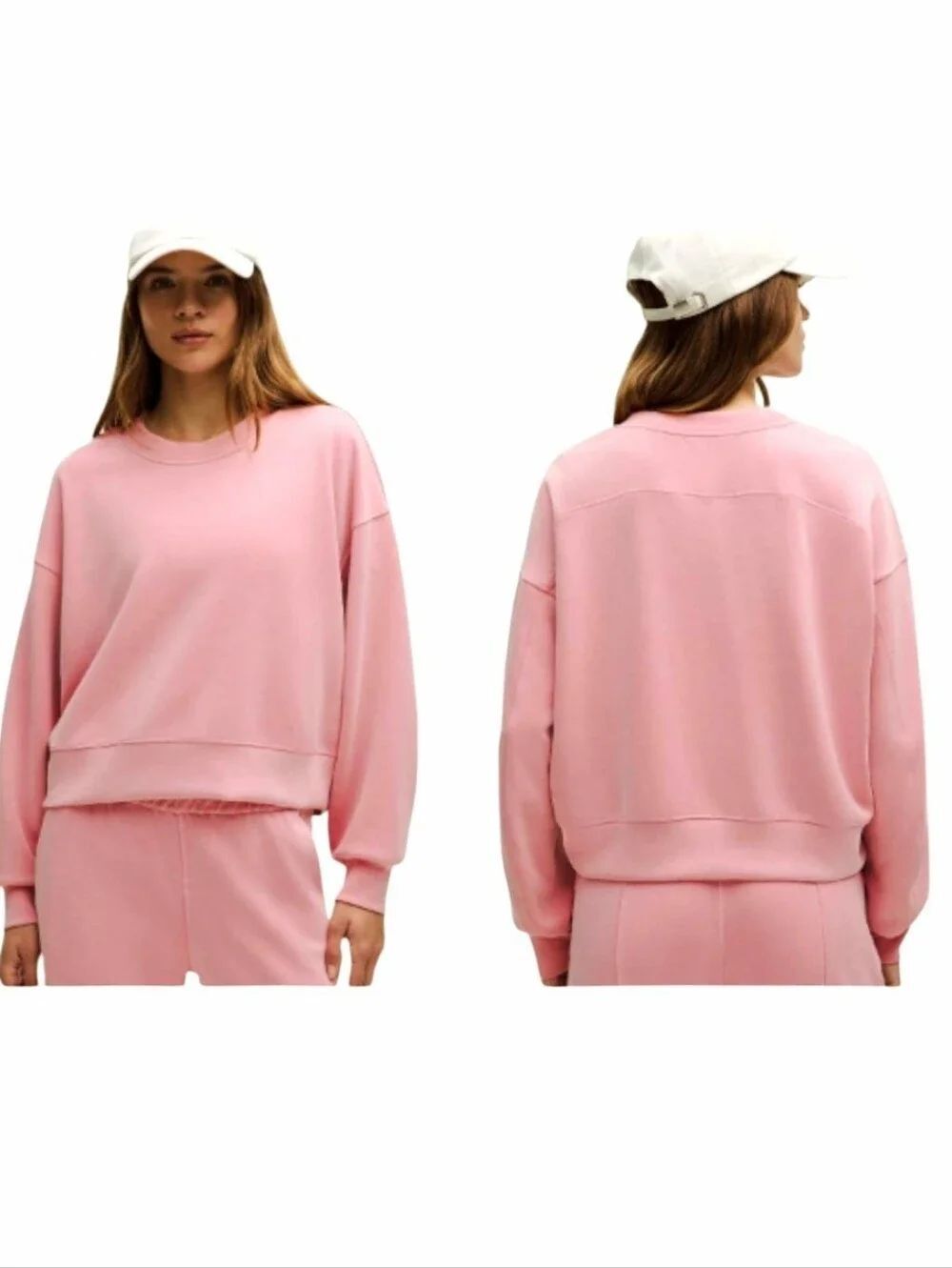 Lululemon Softstreme Perfectly Oversized Cropped Crew Pink Size 12